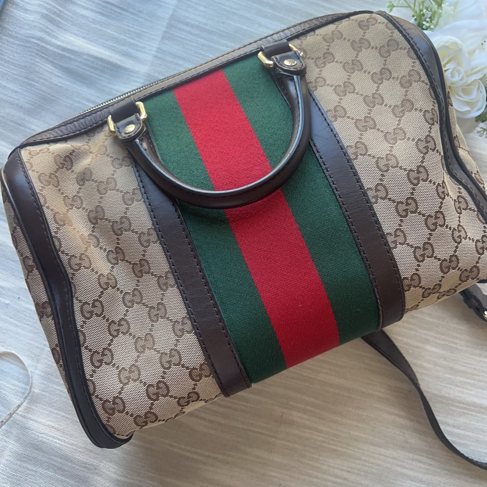 Gucci GG Supreme Medium Boston Bag w/ Strap - Picture 9 of 9